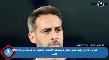 فيريرا: وادي دجلة فريق قوي ويستحق الفوز.. وتغييرات جديدة في الزمالك الآن